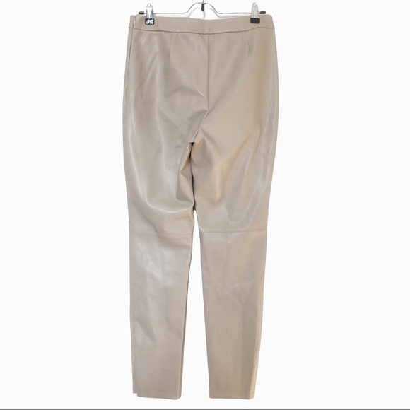 NWT ANTHROPOLOGIE AVEC LES FILLES BEIGE FAUX LEATHER HIGH RISE SKINNY PANTS - S - Picture 2 of 14